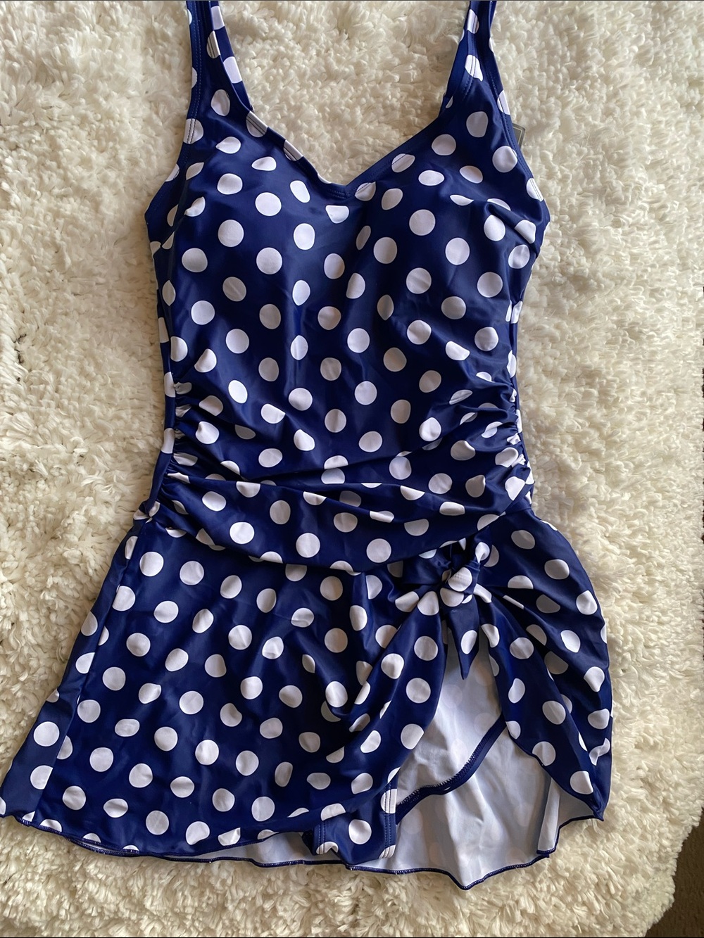 Classic Navy Polka Dot One-Piece Swimdress